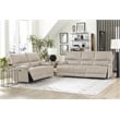 Pemberly Row Leather Power Cordless Recliner in Linen Fossil Beige