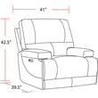 Pemberly Row Leather Power Cordless Recliner in Linen Fossil Beige