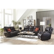 Pemberly Row Leather Power Cordless Loveseat in Coffee Brown
