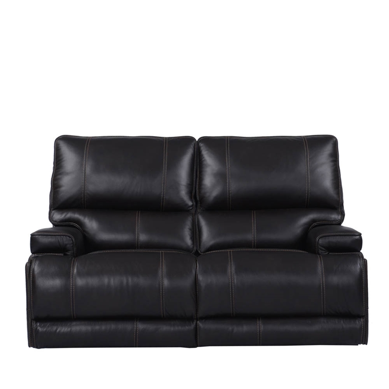 Pemberly Row Leather Power Cordless Loveseat in Coffee Brown