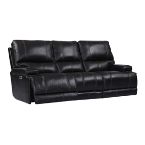 Pemberly Row Coffee Brown Leather Power Reclining Cordless Sofa