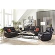 Pemberly Row Coffee Brown Leather Power Reclining Cordless Sofa