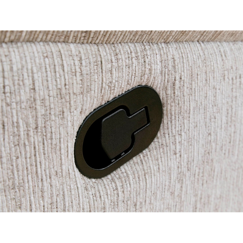 Pemberly Row Modern Velvet/Fabric Reclining Console Loveseat in Taupe