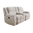 Pemberly Row Modern Velvet/Fabric Reclining Console Loveseat in Taupe