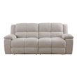 Pemberly Row Modern Velvet and Yarns Fabric Reclining Sofa in Opal Taupe