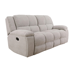 Pemberly Row Modern Velvet and Yarns Fabric Reclining Sofa in Opal Taupe