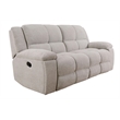 Pemberly Row Modern Velvet and Yarns Fabric Reclining Sofa in Opal Taupe