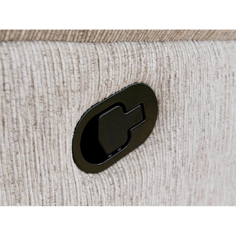 Pemberly Row Modern Velvet and Yarns Fabric Reclining Sofa in Opal Taupe