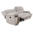 Pemberly Row Modern Velvet and Yarns Fabric Reclining Sofa in Opal Taupe