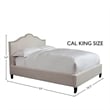 Pemberly Row Traditional Fabric California King Bed in Beige