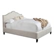 Pemberly Row Traditional Fabric California King Bed in Beige