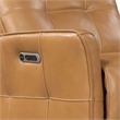 Pemberly Row Leather Zero Gravity Power Reclining Loveseat in Brown
