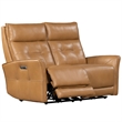 Pemberly Row Leather Zero Gravity Power Reclining Loveseat in Brown