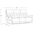 Pemberly Row Leather Zero Gravity Power Reclining Sofa in Brown