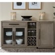 Pemberly Row Wood Multi-Functional Server with Bar Cabinet in Taupe