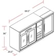 Pemberly Row Wood Multi-Functional Server with Bar Cabinet in Taupe