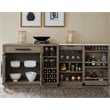 Pemberly Row Wood Multi-Functional Server with Bar Cabinet in Taupe