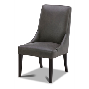 Pemberly Row 20&quot Faux Leather Dining Chair in Copley Slate (Set of 2)