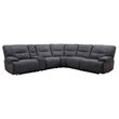 Pemberly Row Faux Leather Power Reclining Sectional in Charcoal