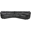 Pemberly Row Traditional Fabric Power Reclining Sectional in Charcoal