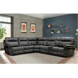 Pemberly Row Traditional Fabric Power Reclining Sectional in Charcoal