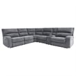 Pemberly Row Modern Fabric Power Reclining Sectional in Bizmark Gray