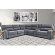 Pemberly Row Modern Fabric Power Reclining Sectional in Bizmark Gray