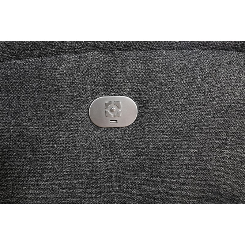 Pemberly Row Modern Fabric Power Reclining Sectional in Bizmark Gray