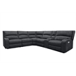 Pemberly Row Modern Fabric Power Reclining Sectional in Charcoal