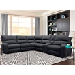 Pemberly Row Modern Fabric Power Reclining Sectional in Charcoal