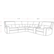 Pemberly Row Modern Fabric Power Reclining Sectional in Charcoal