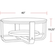 Pemberly Row Traditional Wood Round Cocktail Table with Shelf in Natural