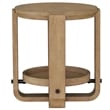 Pemberly Row Traditional Wood Round End Table with Shelf in Natural