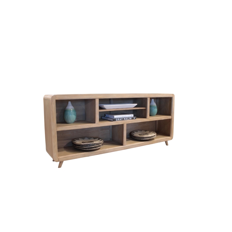Pemberly Row Traditional Wood Open Multi-Purpose Console in Natural
