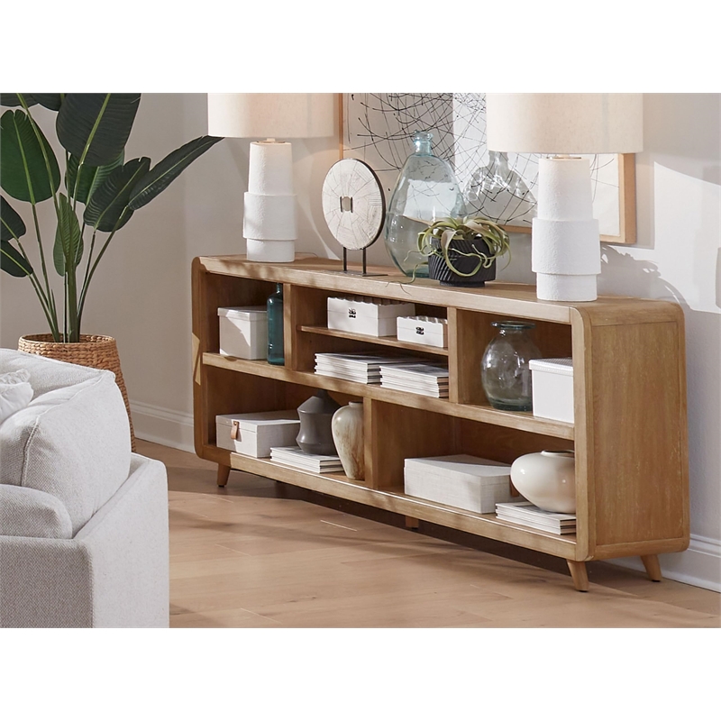 Pemberly Row Traditional Wood Open Multi-Purpose Console in Natural
