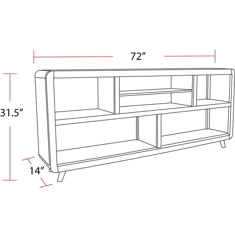 Pemberly Row Traditional Wood Open Multi-Purpose Console in Natural
