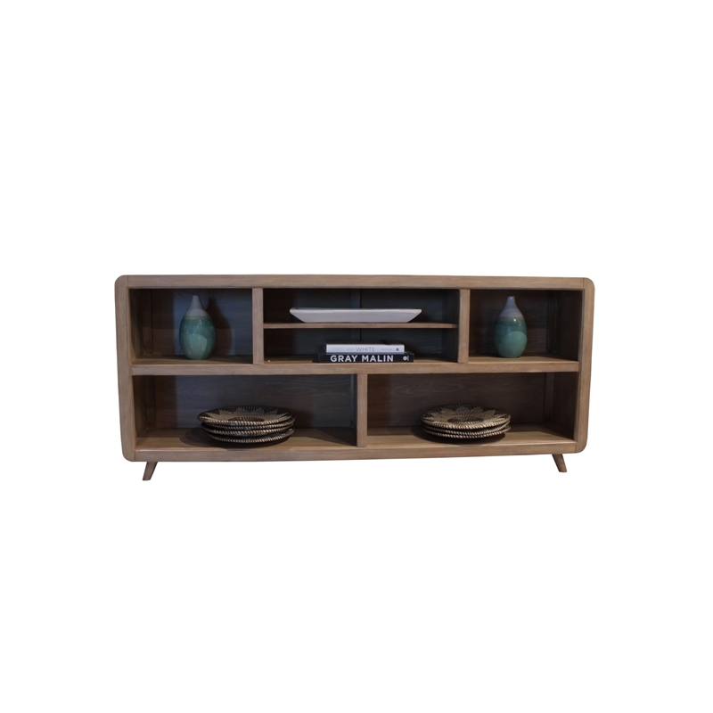 Pemberly Row Traditional Wood Open Multi-Purpose Console in Natural
