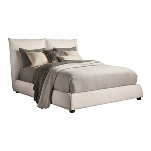Pemberly Row Traditional Fabric California King Bed in Beige