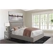 Pemberly Row Traditional Fabric King Bed in Cork Taupe/Brown
