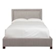 Pemberly Row Traditional Fabric King Bed in Cork Taupe/Brown