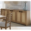 Pemberly Row Wood Console with Reversible Panel Doors in Natural
