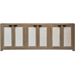 Pemberly Row Wood Console with Reversible Panel Doors in Natural