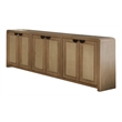 Pemberly Row Wood Console with Reversible Panel Doors in Natural