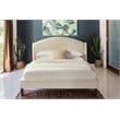Pemberly Row Traditional Fabric Queen Bed in Milano Snow Beige
