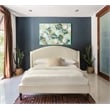 Pemberly Row Traditional Fabric Queen Bed in Milano Snow Beige