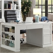 Pemberly Row Wood Writing Desk with Power Center and USB in White