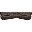 Pemberly Row Modern Faux Leather Reclining Sectional in Chocolate