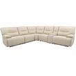 Pemberly Row Modern Faux Leather Reclining Sectional in White