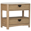 Pemberly Row 2 Drawer Traditional Wood Nightstand in Natural