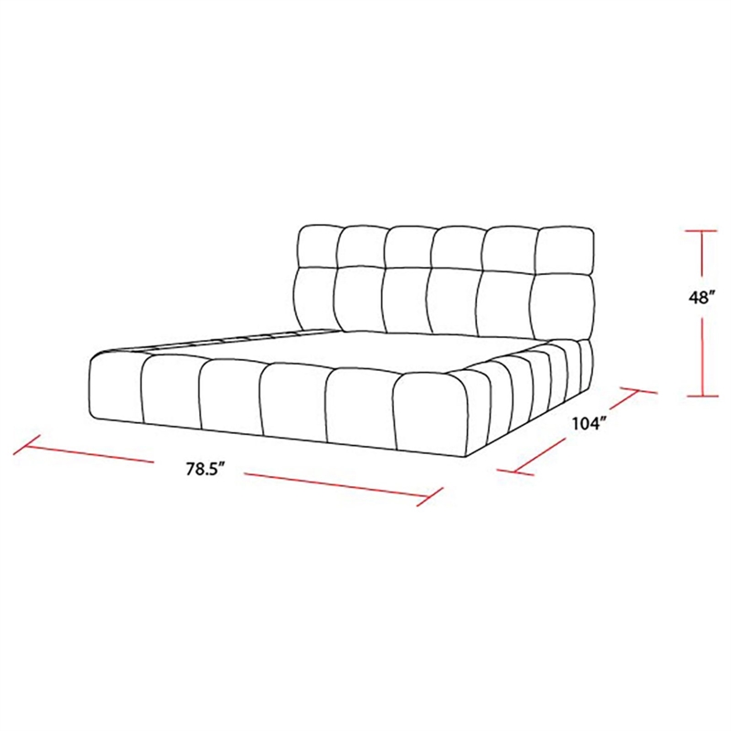 Pemberly Row Traditional Fabric Upholstered Queen Bed in Beige
